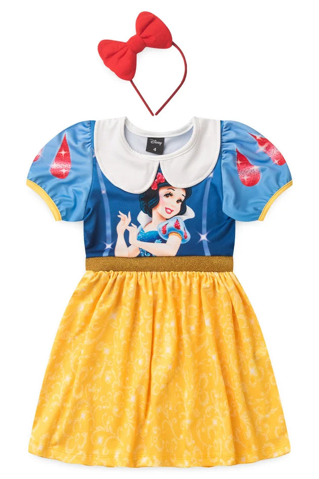 Vestido Infantil Feminino Branca de Neve