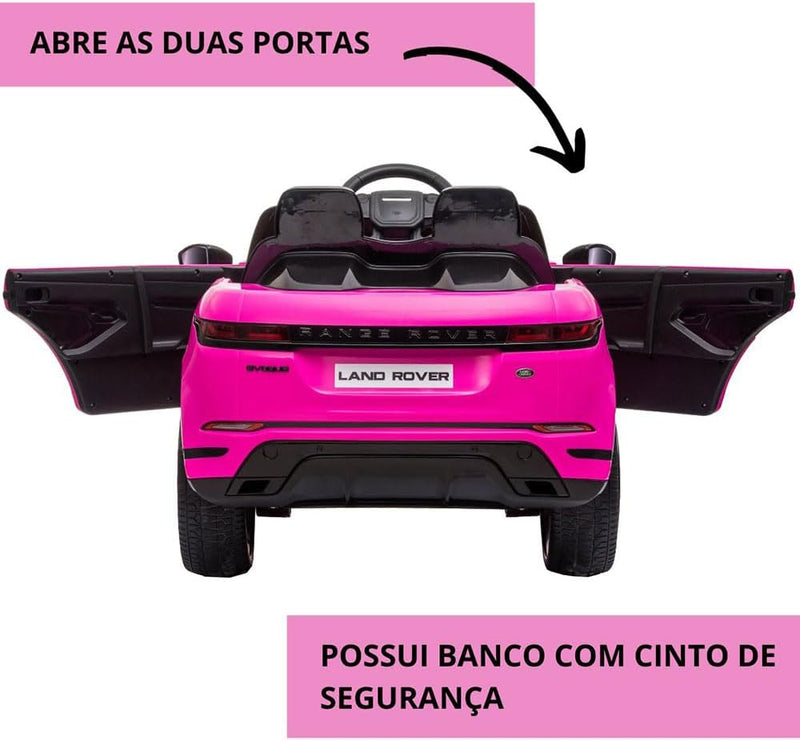 Carrinho Elétrico Infantil Land Rover Evoque 12v C/ Controle Cor Branco