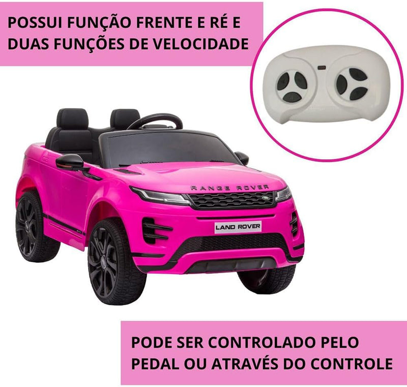 Carrinho Elétrico Infantil Land Rover Evoque 12v C/ Controle Cor Branco