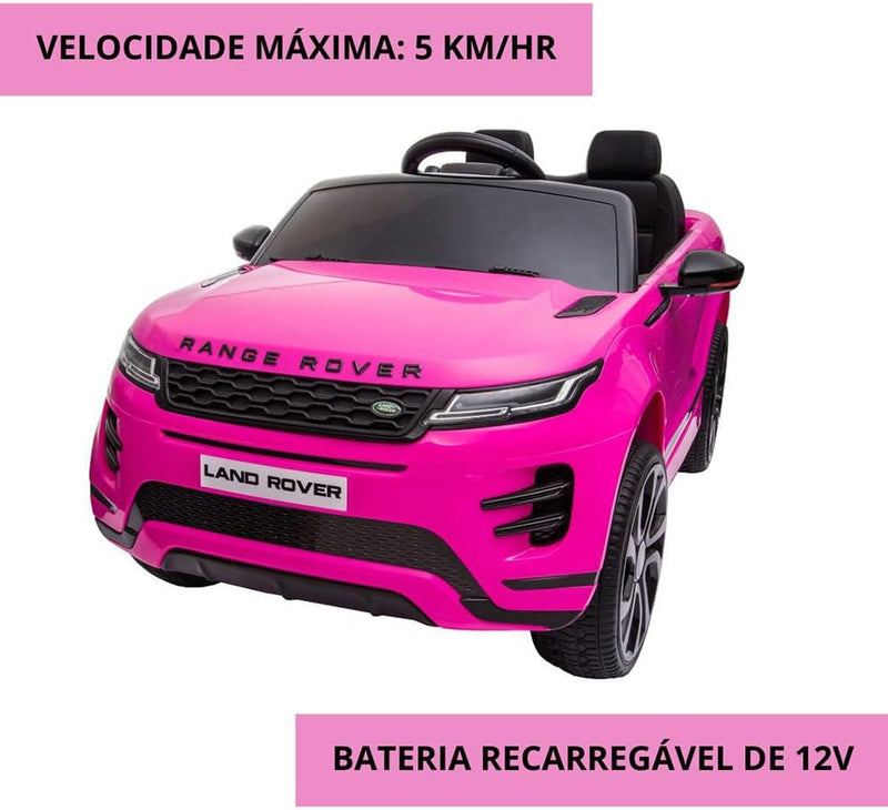 Carrinho Elétrico Infantil Land Rover Evoque 12v C/ Controle Cor Branco