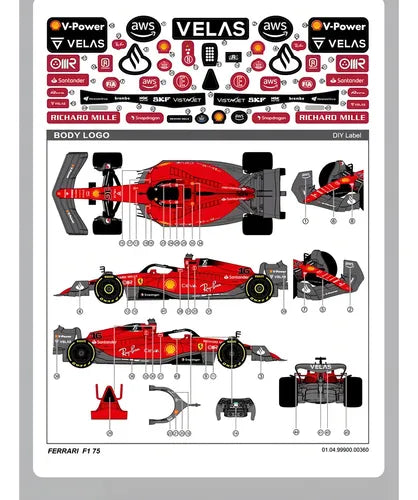 Carro Controle Remoto Ferrari F1-75 1/12 48cm